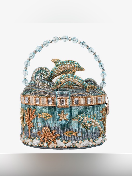 Mary Frances Handbags - Crystal Dolphin Hard-Sided Marine Sea Life
Novelty Bag